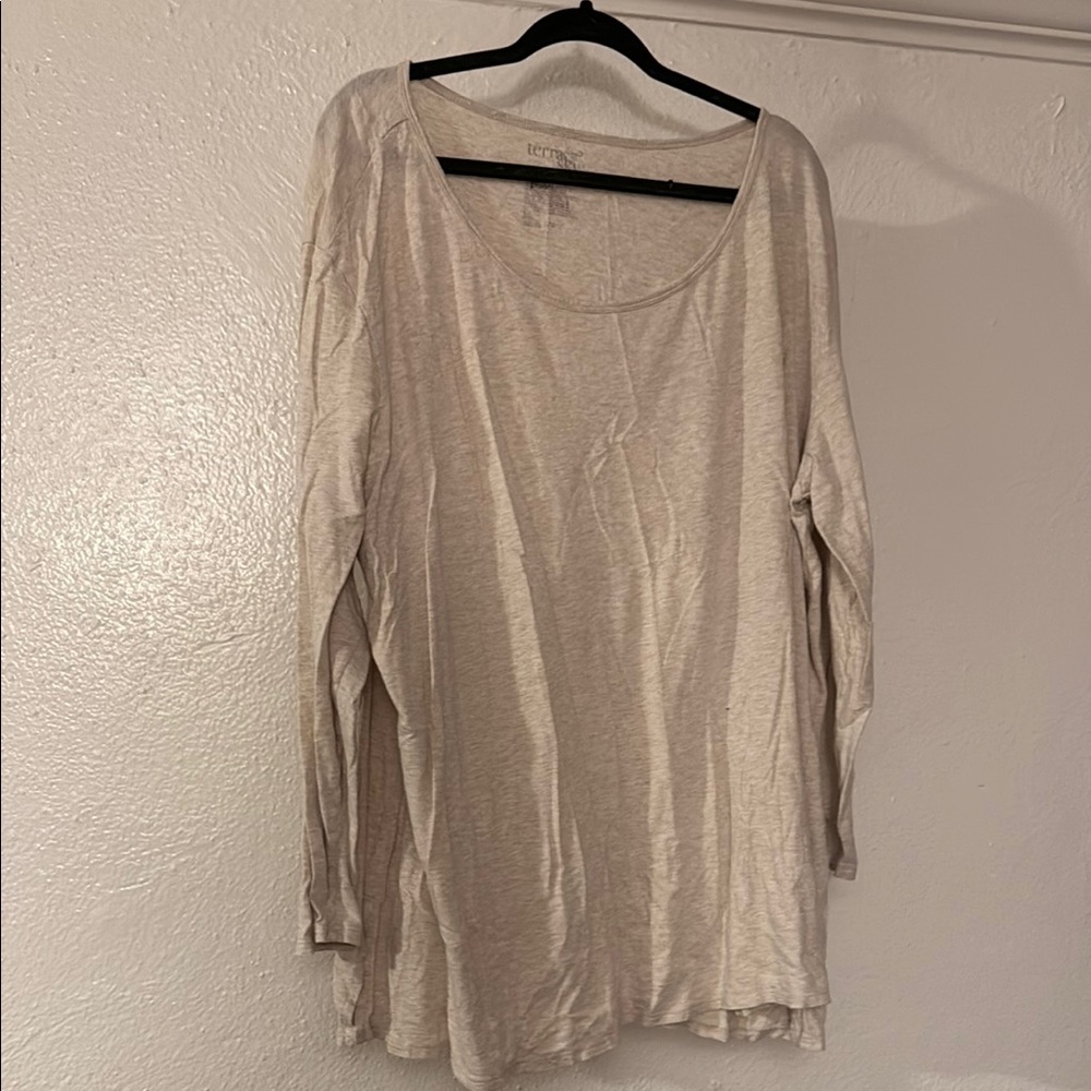 Tan Oversized Long Sleeve Tunic